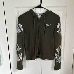 PINK Victoria's Secret Sequin Olive Jacket